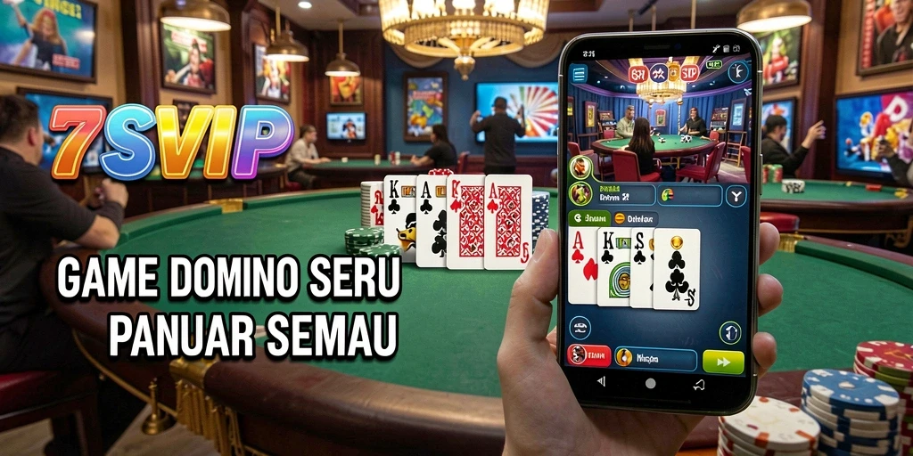 Tampilan gameplay seru dari 7SVIP saat bermain Domino.