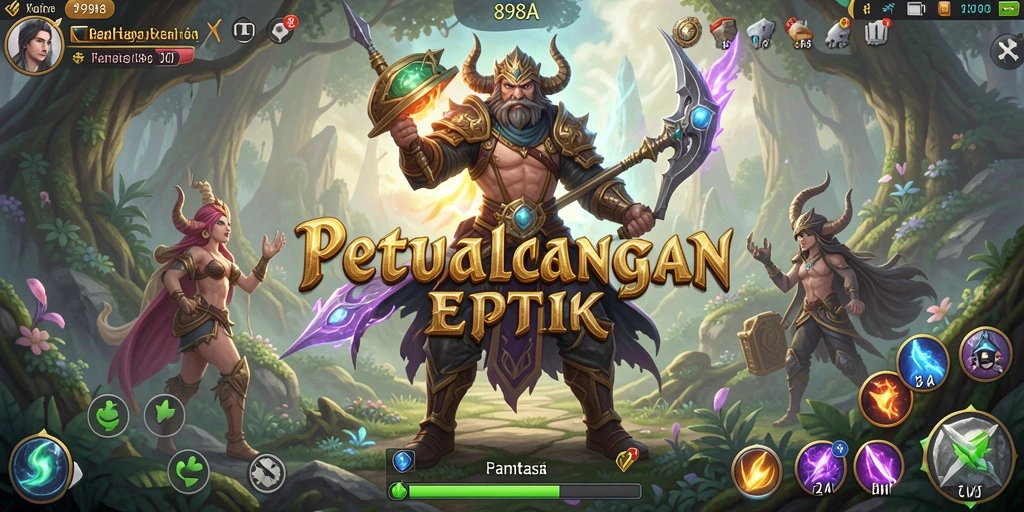 Tampilan gameplay 898A yang menampilkan pertarungan epik dan petualangan menantang.