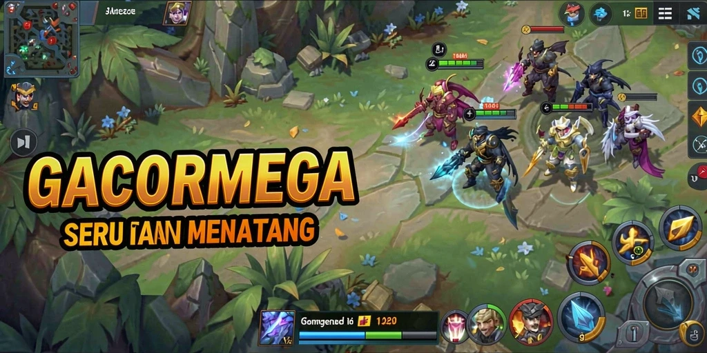 Screenshot gameplay GACORMEGA menampilkan aksi seru dan strategi tim.