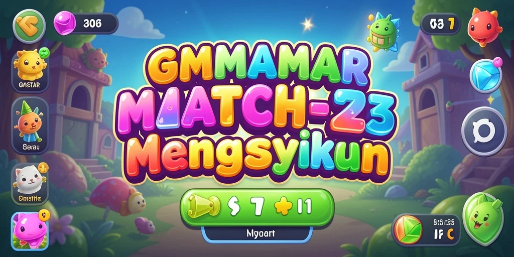 Screenshot gameplay GMSTAR dengan kombinasi item Match-3 yang berwarna.