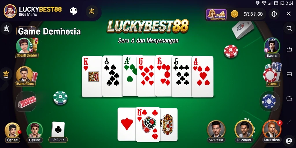 Screenshot LUCKYBEST88 menampilkan gameplay domino yang seru dan interaktif.