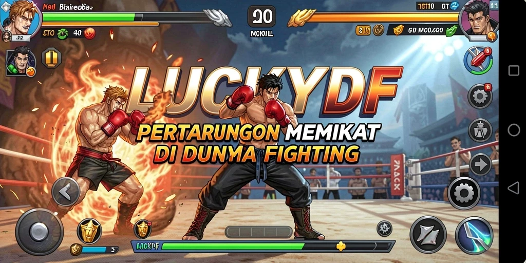 Tampilan mendebarkan dari gameplay LUCKYDF yang penuh aksi Fighting.