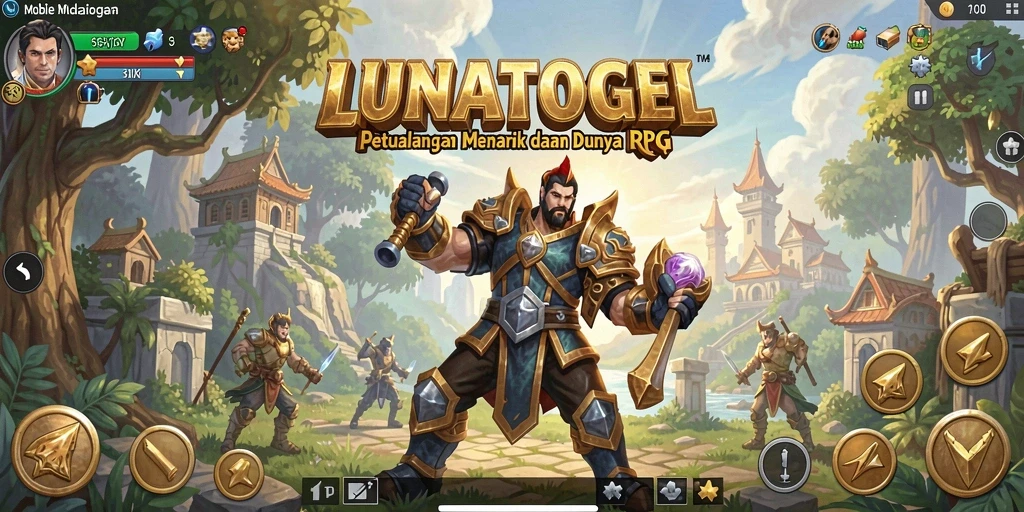 Tampilan gameplay di dunia RPG LUNATOGEL yang mendebarkan.