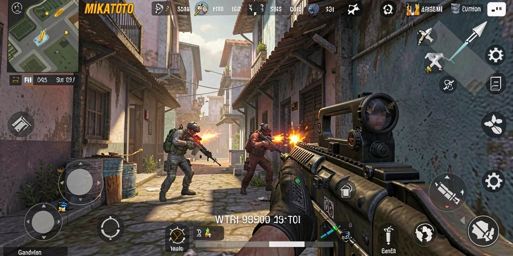 Gameplay MIKATOTO yang seru dan mendebarkan dalam pertempuran FPS.