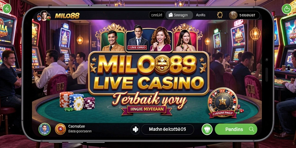 Screenshot gameplay live kasino dengan dealer langsung di MILO88.