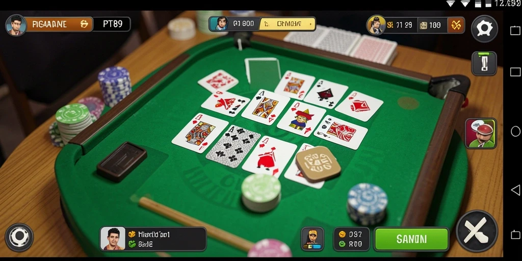 Screenshot gameplay PT89 yang menampilkan suasana seru Gaple.